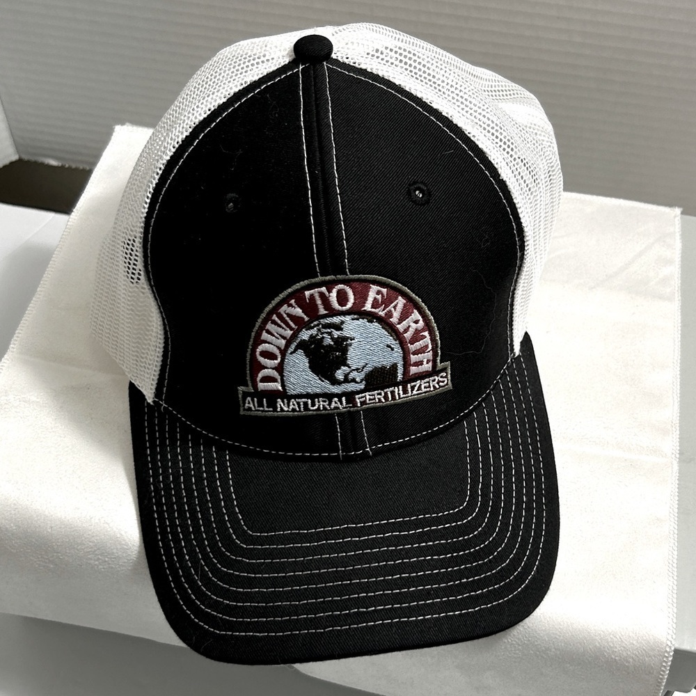 Down to Earth Ball Cap Hat Adjustable Black White